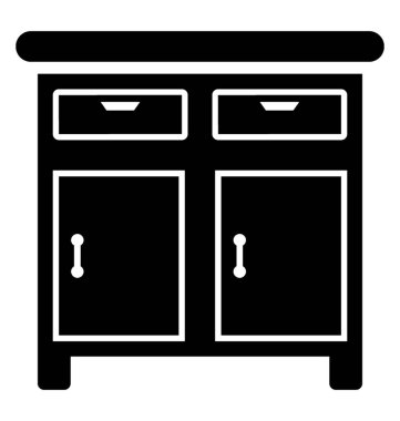 Büfe glif vektör simgesi