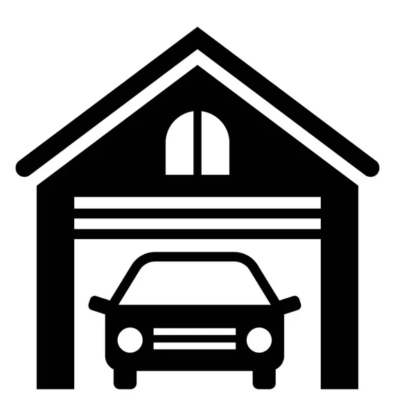 Garage Glyph Vector Icon — Stockvector