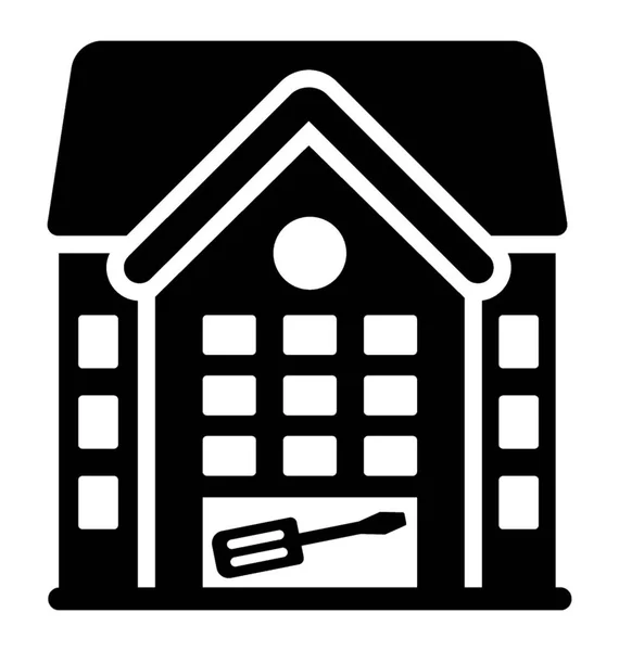 House Repair Glyph Icon — Stock Vector