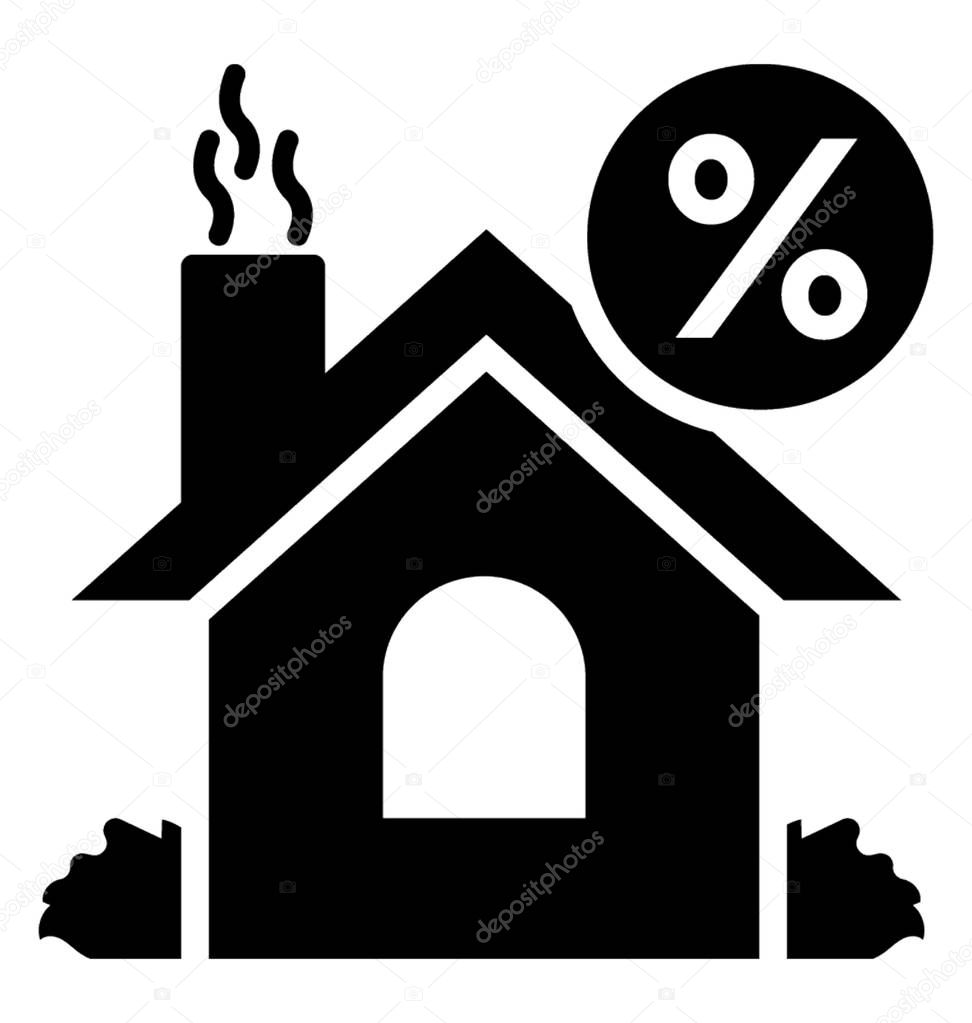 Property Discount Glyph Icon