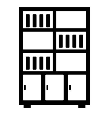 Kitaplık glif vektör simgesi