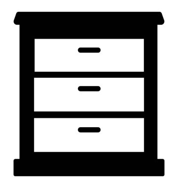 Çekmece glif vektör simgesi