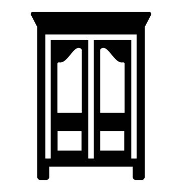 Dolap glif vektör simgesi