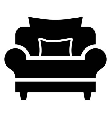 Arkalıklı koltuk glif simgesi