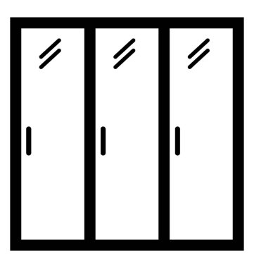 Cam pencere glif simgesi