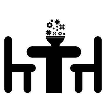 Yemek Masası glif simgesi