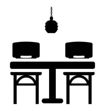 Mutfak Masa glif simgesi