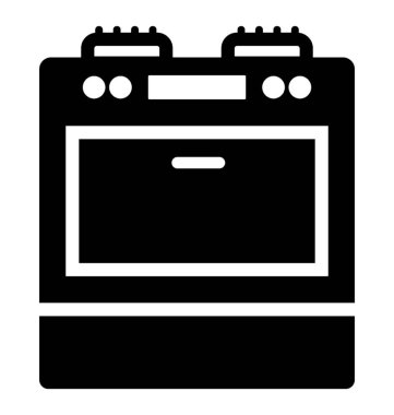 Mutfak soba glif simgesi