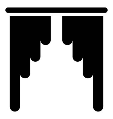 Perdeleri glif vektör simgesi