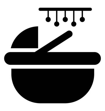 Beşik glif vektör simgesi