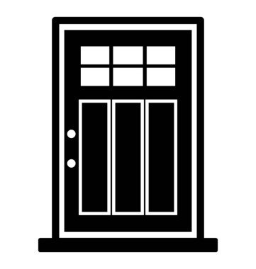 Kapı glif vektör simgesi