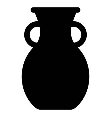Vazo glif vektör simgesi
