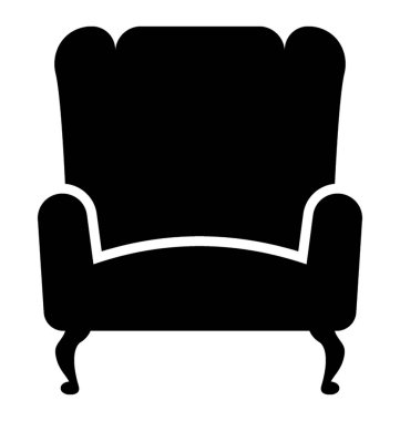 Kanepe glif vektör simgesi