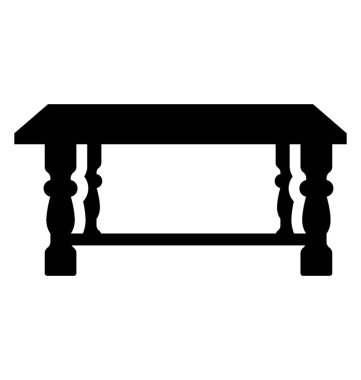 Tablo glif vektör simgesi