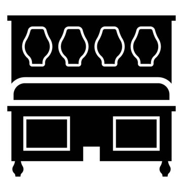 Yatak glif vektör simgesi