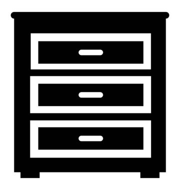 Göğüs çekmeceler glif simgesi