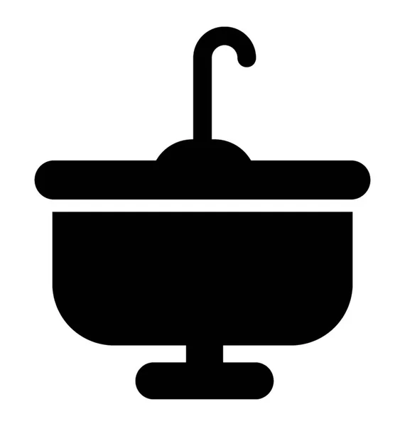 Washbowl Glyph Vector Icon — Stock Vector