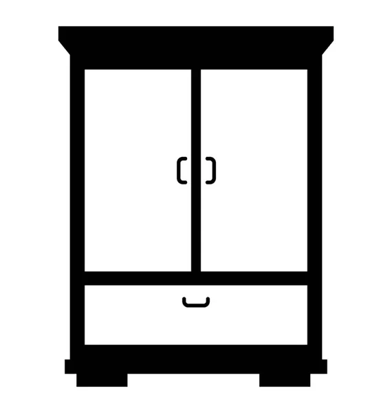 Armoire Glyphe Icône Vectorielle — Image vectorielle