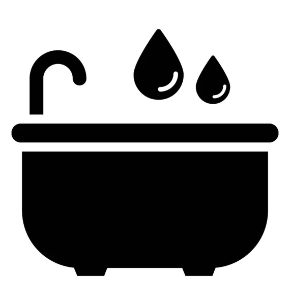 Bath Glyph Vector Icon — Stock Vector