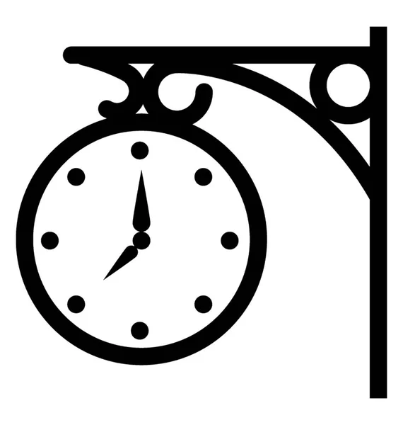 Hanging Clock Glyph Icon — Stock Vector