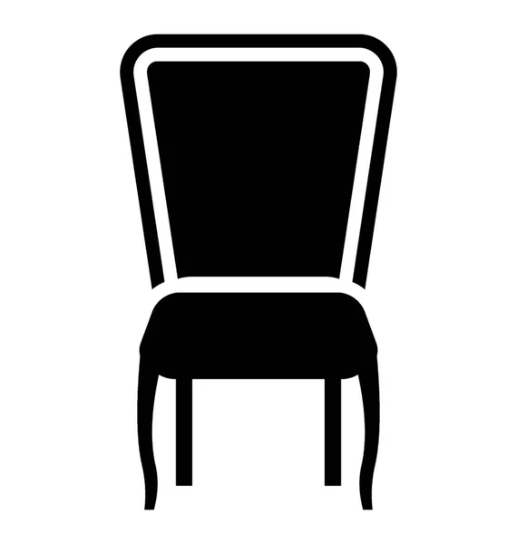 Chair Glyph Vector Icon — Stock Vector