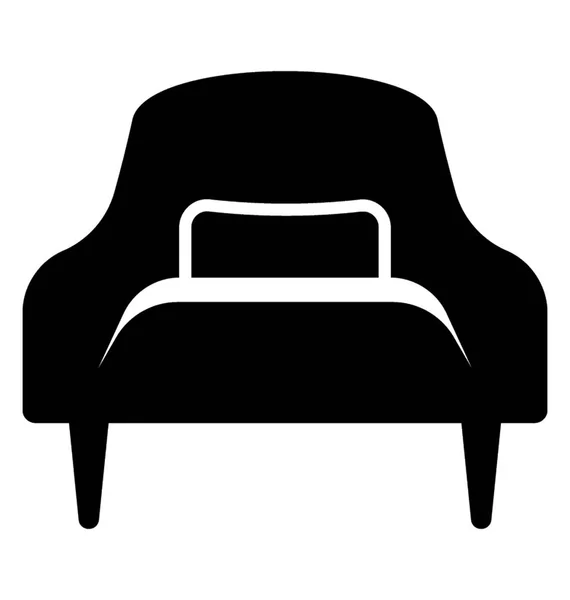 Luxo Cadeira Glyph Ícone — Vetor de Stock