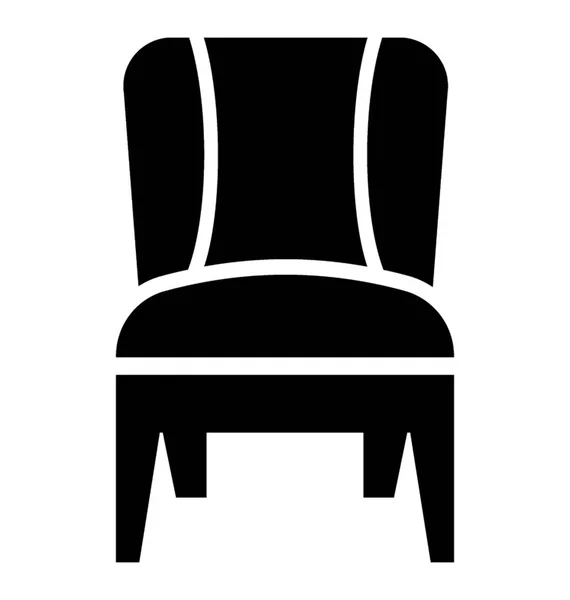 Cushioned Chair Glyph Icon — Stock Vector