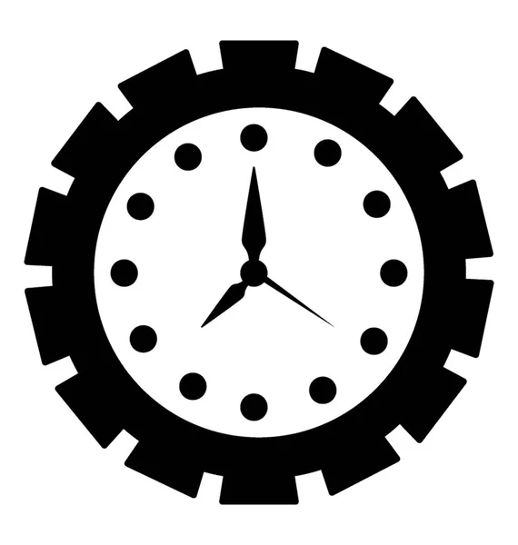 Uhr Glyphen Vektor Symbol — Stockvektor