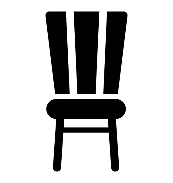 Chaise Salle Manger Glyph Icône — Image vectorielle