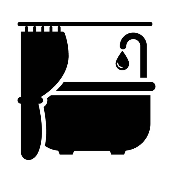 Cuarto Baño Glifo Vector Icono — Archivo Imágenes Vectoriales