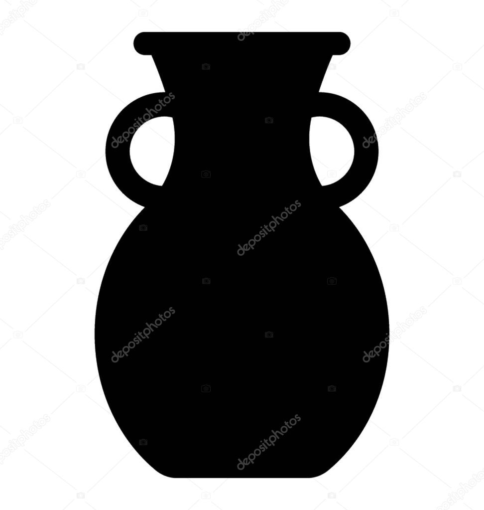 Vase Glyph Vector Icon