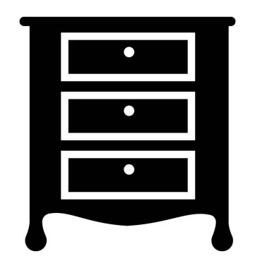 Şifoniyer glif vektör simgesi