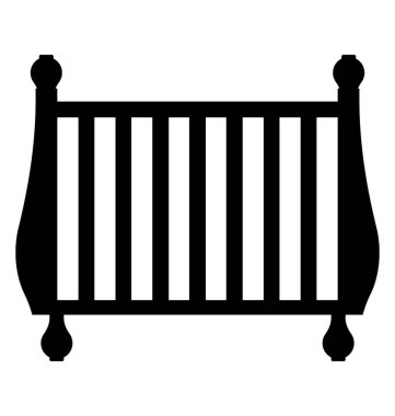 Beşik glif vektör simgesi