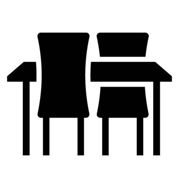 Yemek Masası glif simgesi