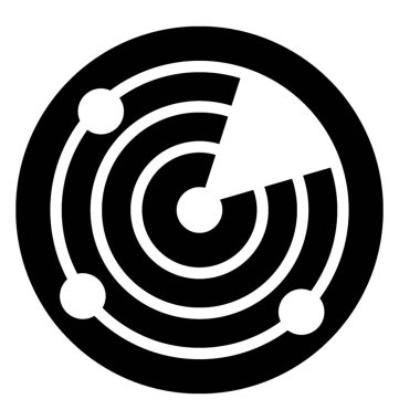 Radar glif vektör simgesi