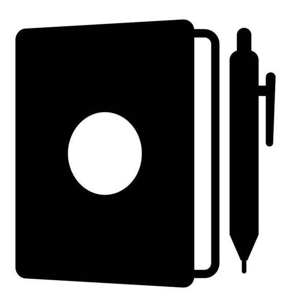 Writing Notebook Glyph Icon — Stock Vector