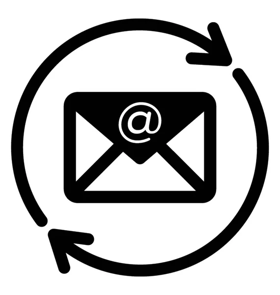 Ícone Glifo Email Marketing — Vetor de Stock