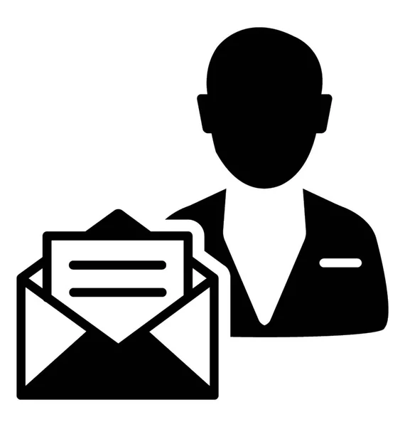 Business Mail Glyphh Icon — стоковый вектор