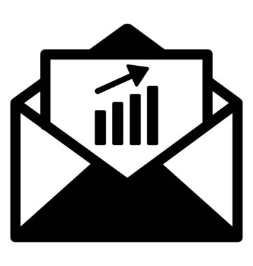E-posta pazarlama glif simgesi