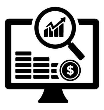 Online Pazar araştırma glif simgesi