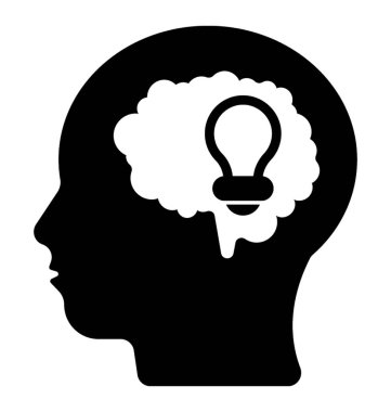 Parlak fikir glif simgesi