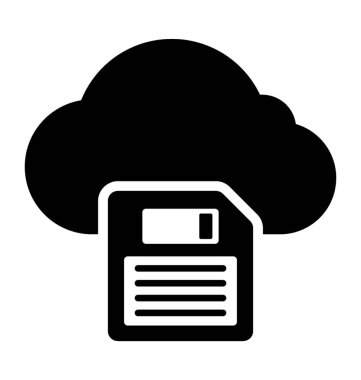 Bulut depolama glif simgesi