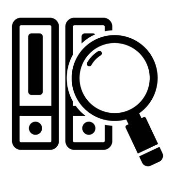 Dosyalar arama glif simgesi