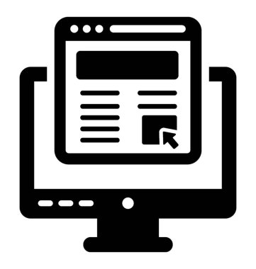 Web sitesi glif vektör simge