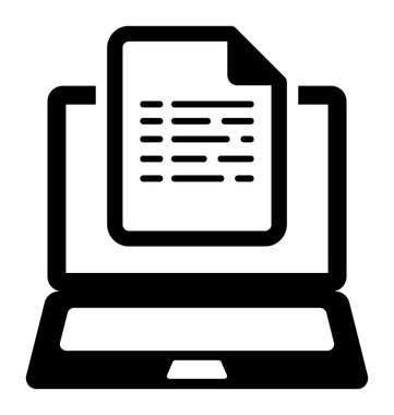 Çevrimiçi belge glif simgesi