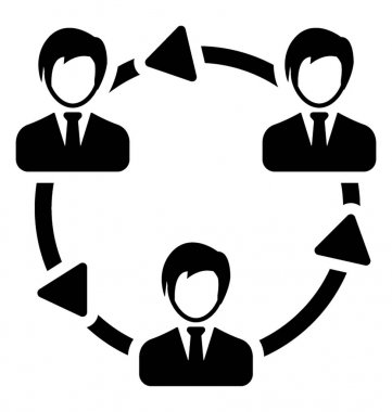 Çalışan ciro glif simgesi