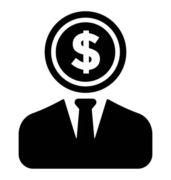 Salaires Des Employés Glyphe Icône — Image vectorielle