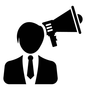 İş duyuru glif simgesi