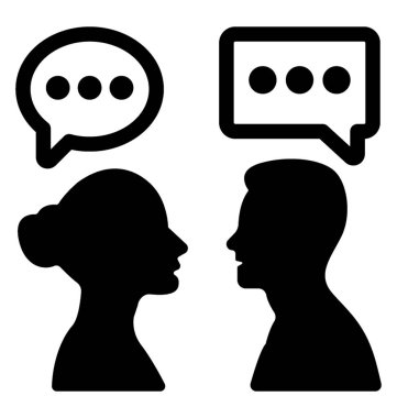 Diyalog glif vektör simgesi
