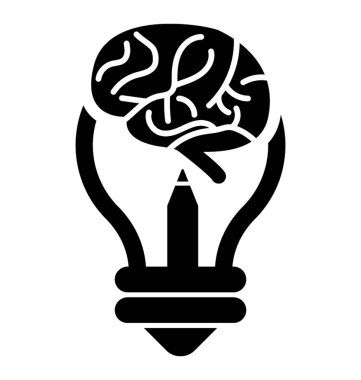 Fikir kavramı glif simgesi
